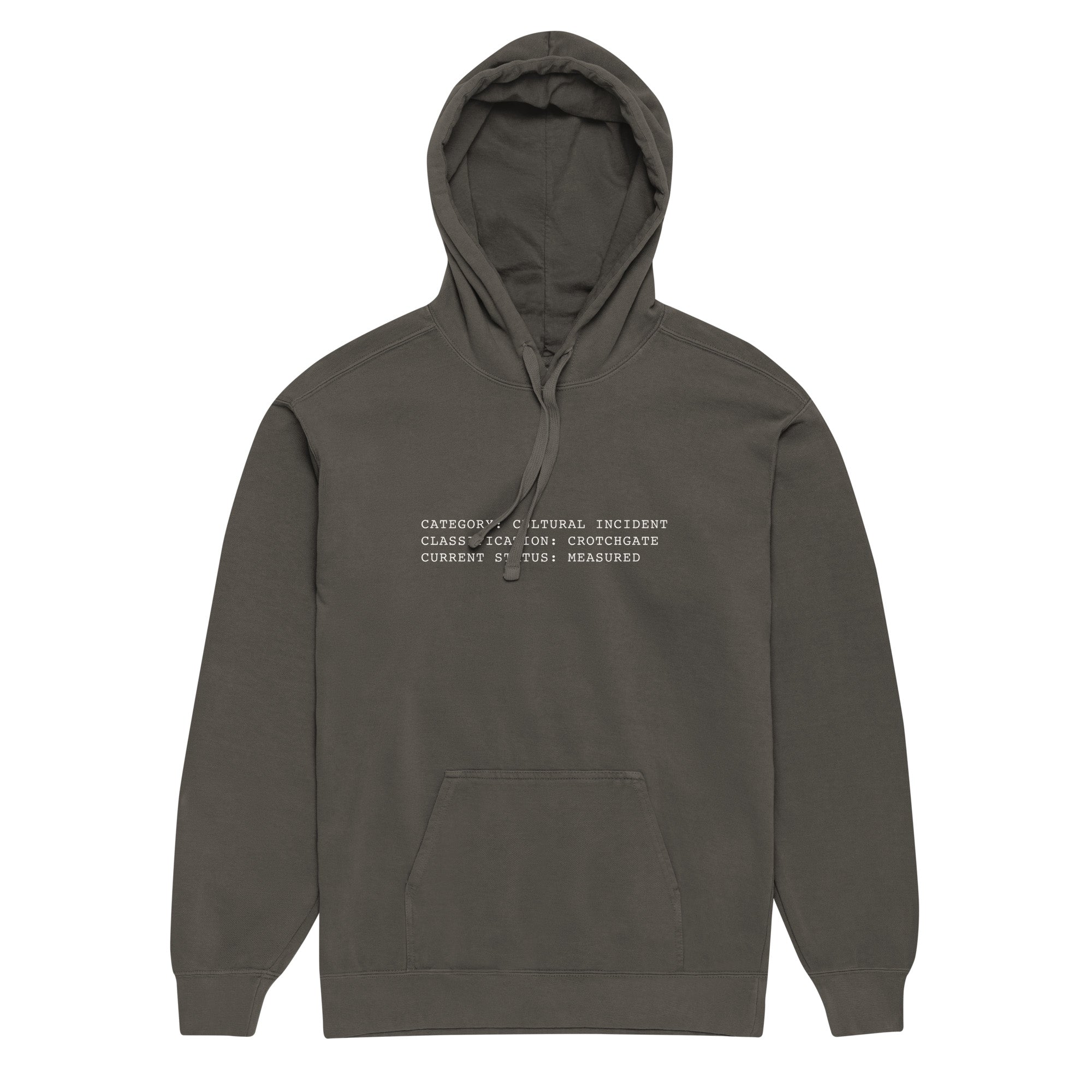 Classification: Crotchgate — Premium Comfort Colors Unisex Hoodie in Pepper