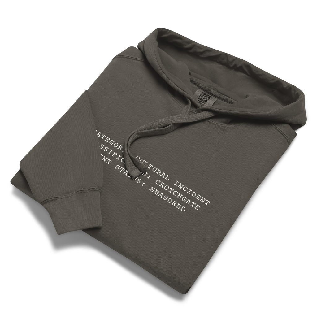 Classification: Crotchgate — Premium Comfort Colors Unisex Hoodie in Pepper
