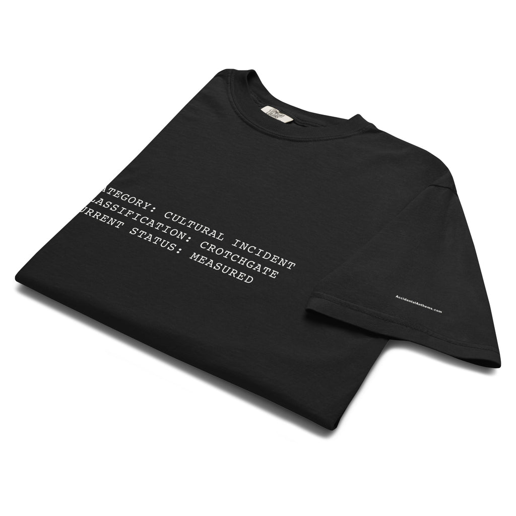 Classification: Crotchgate — Premium Comfort Colors Unisex Tee in Black