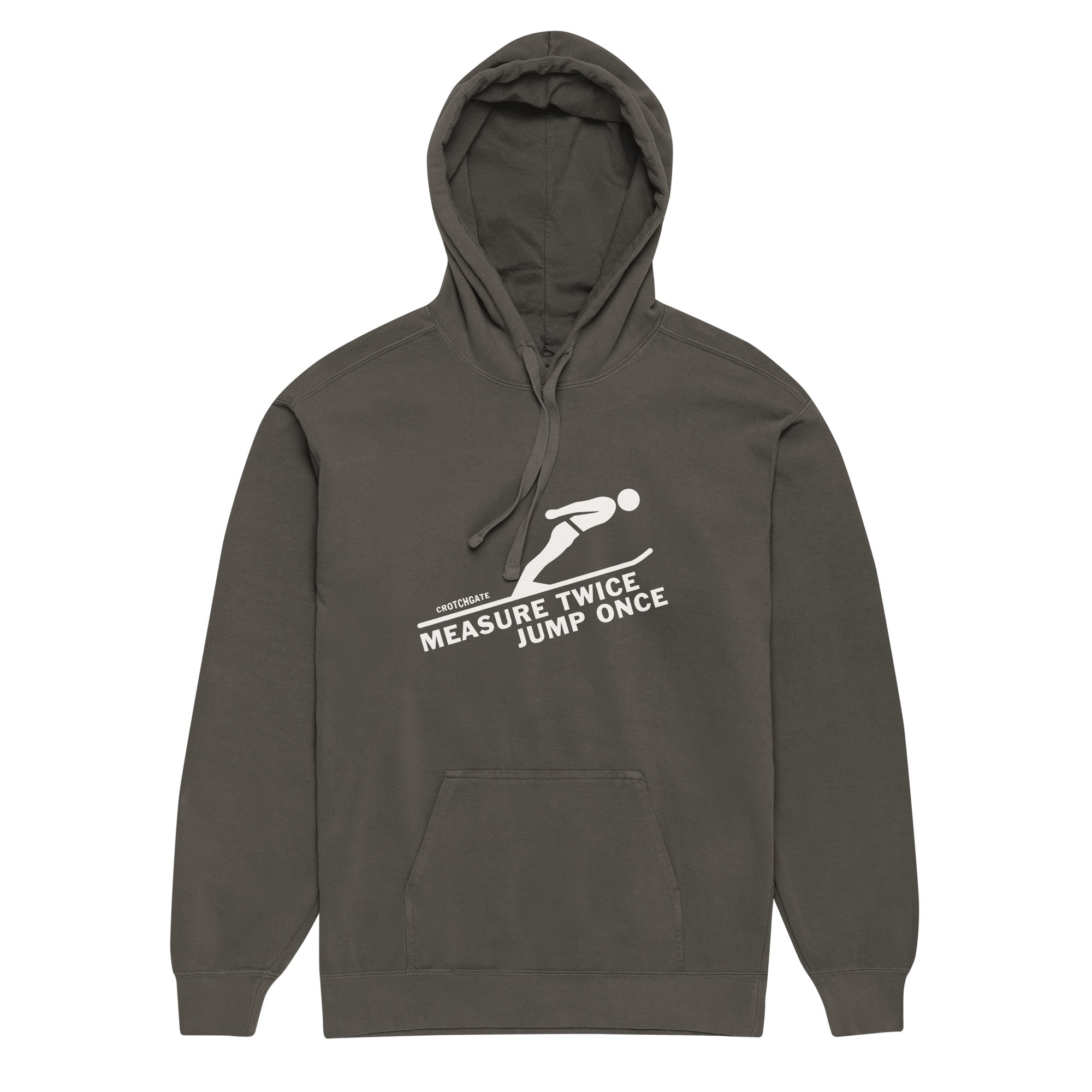 Measure Twice Jump Once —Premium Hoodie in Pepper