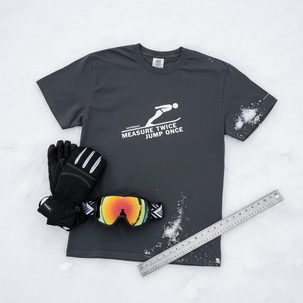 Measure Twice Jump Once — Premium Tee in Charcoal