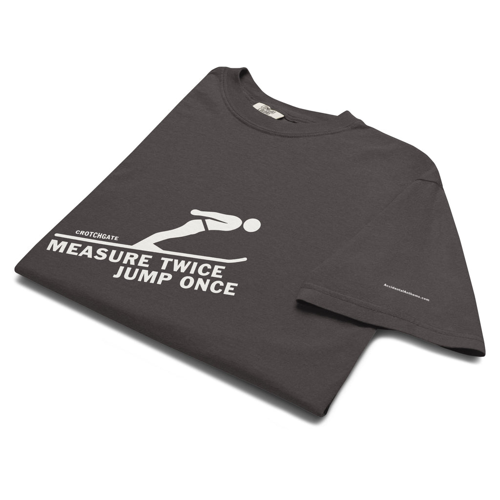 Measure Twice Jump Once — Premium Tee in Charcoal