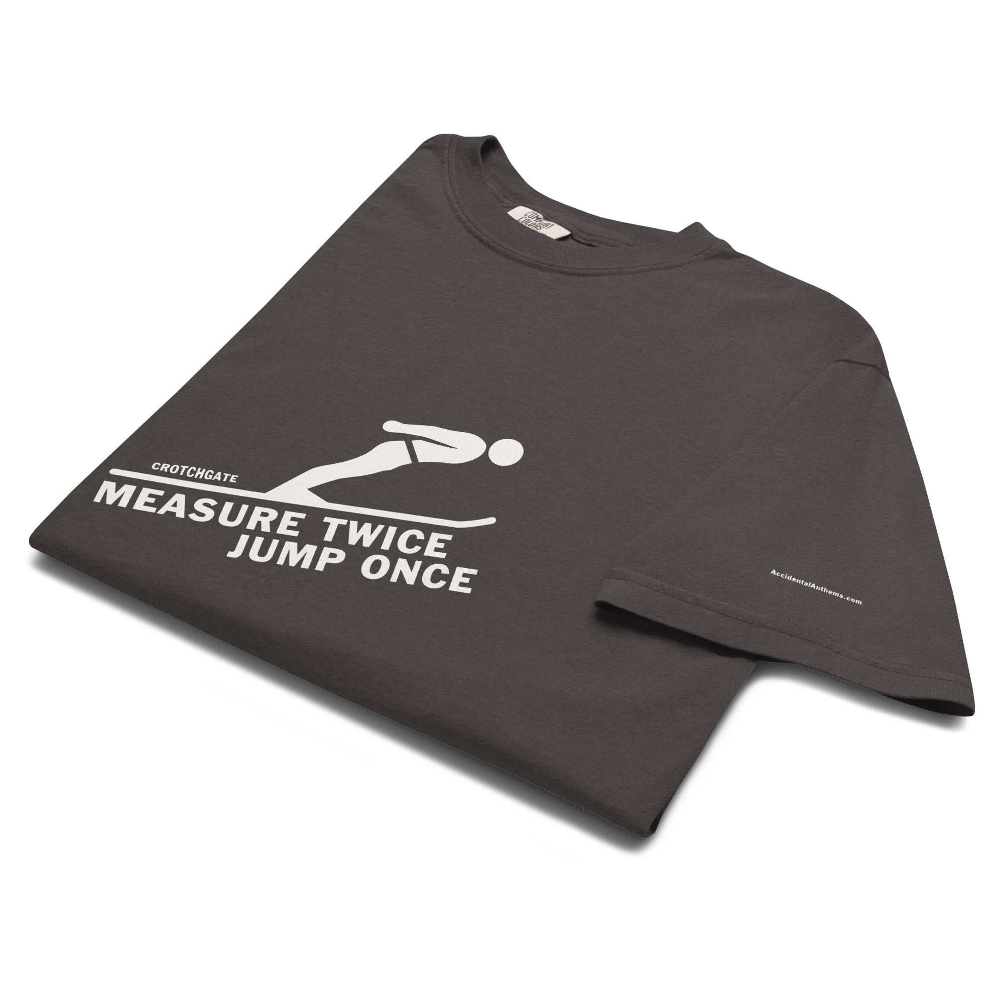 Measure Twice Jump Once — Premium Tee in Charcoal