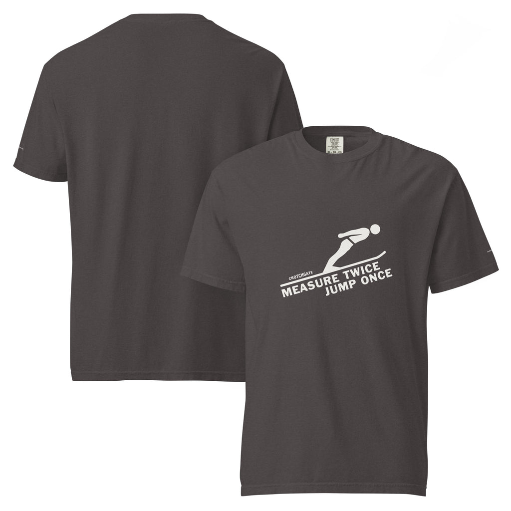Measure Twice Jump Once — Premium Tee in Charcoal
