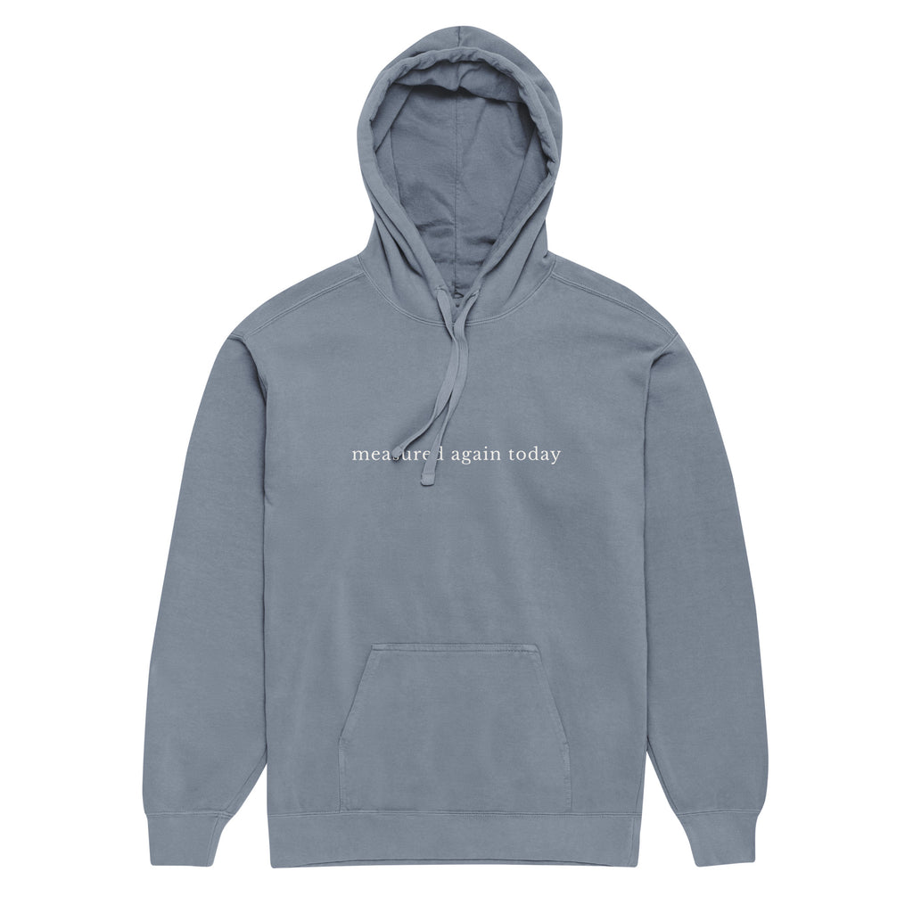 Measured Again Today — Premium Hoodie in Blue Jeans