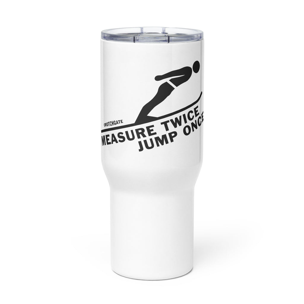 Measure Twice Jump Once — Travel Mug in White