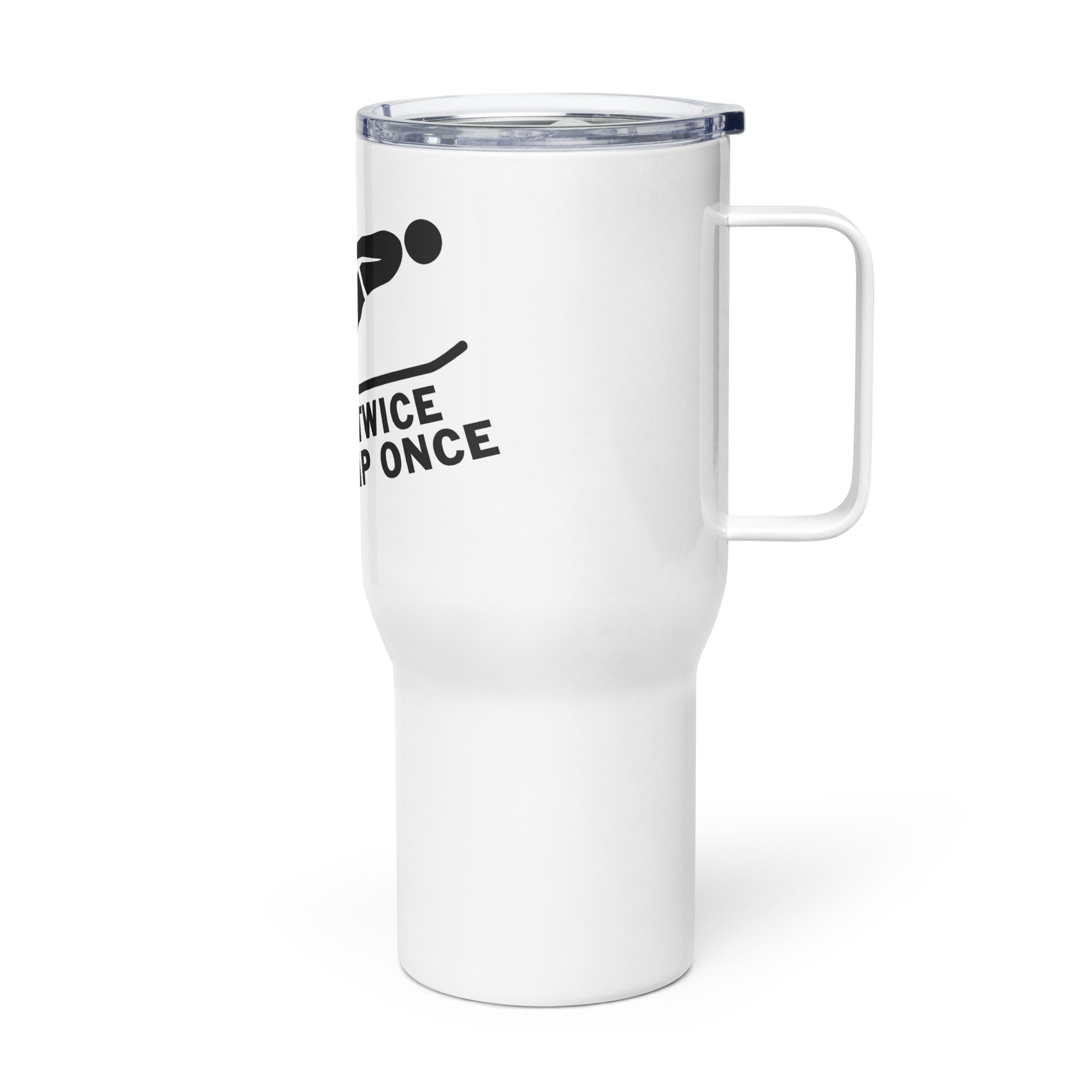 Measure Twice Jump Once — Travel Mug in White
