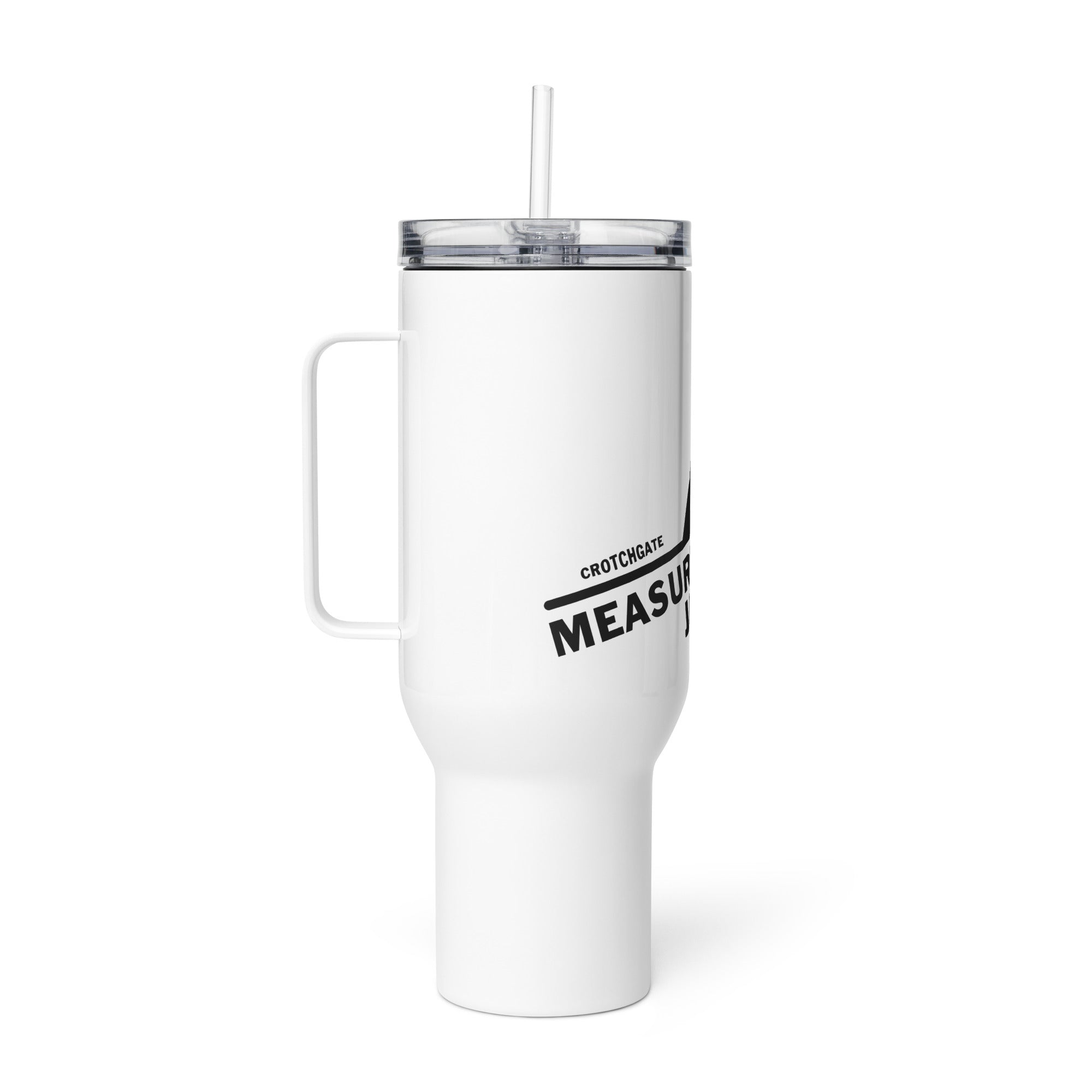 Measure Twice Jump Once — Travel Mug in White