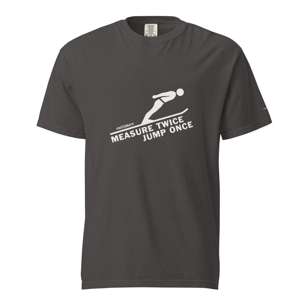 Measure Twice Jump Once — Premium Tee in Charcoal