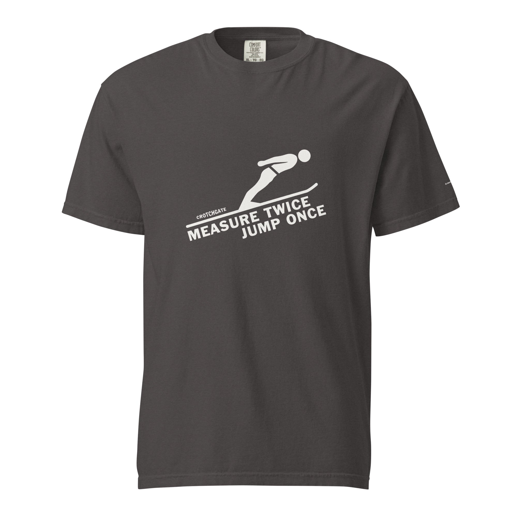 Measure Twice Jump Once — Premium Tee in Charcoal