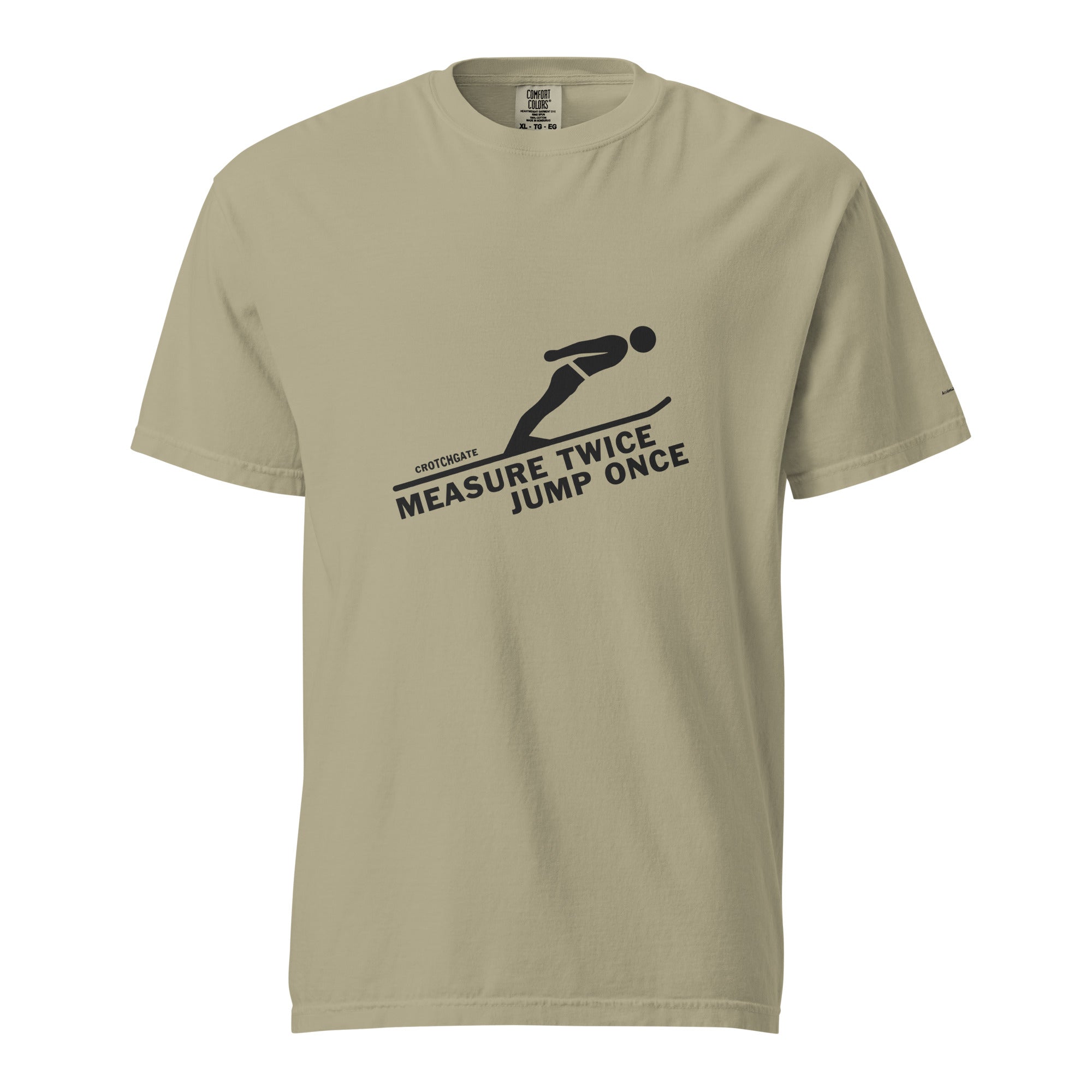Measure Twice Jump Once — Premium Tee in Khaki
