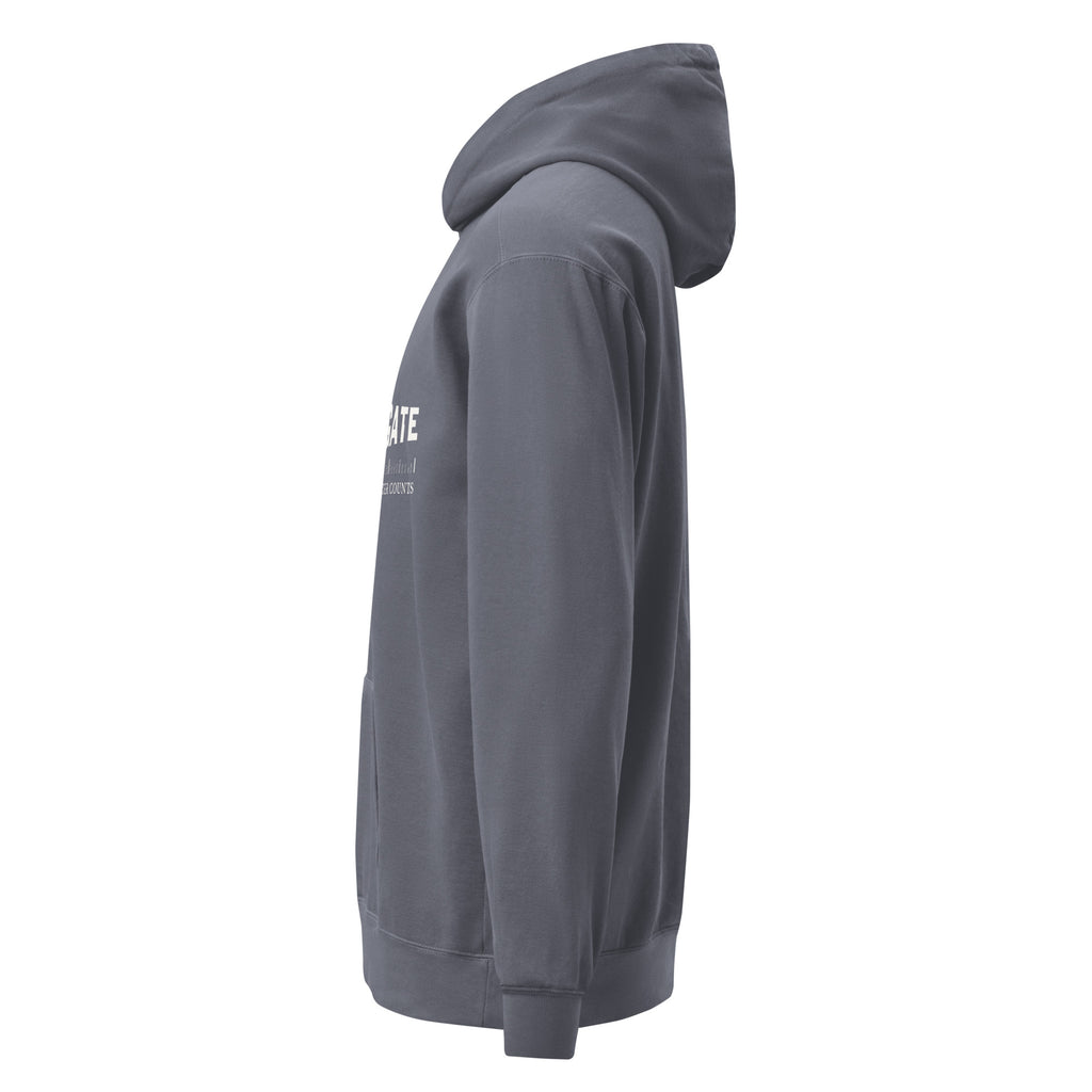 Because Every Centimeter Counts — Premium Comfort Colors Hoodie in Denim Blue