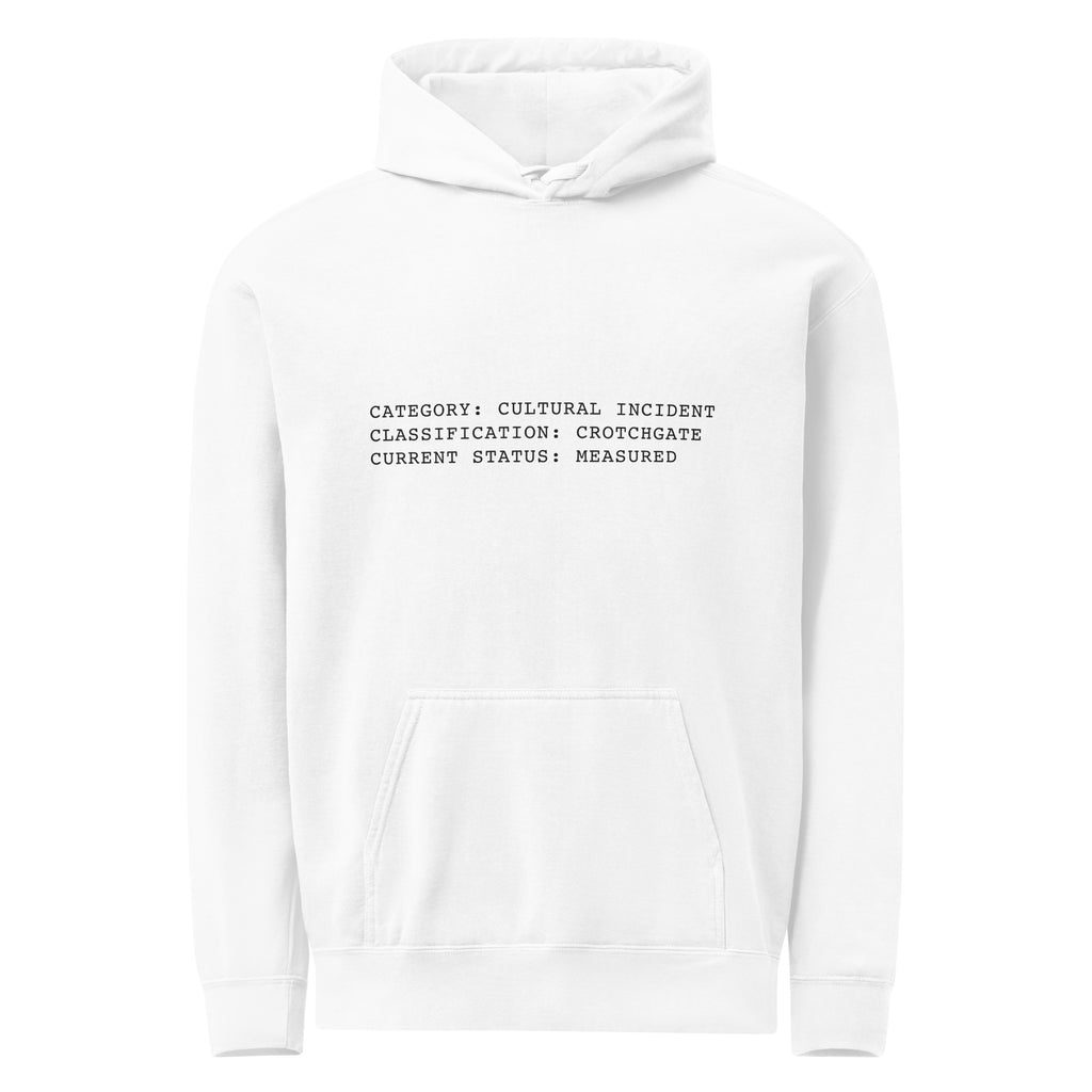 Classification: Crotchgate — Premium Hoodie in White